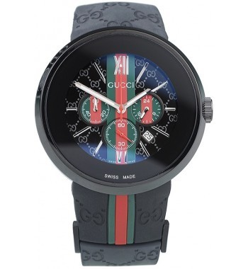 Fashion Gucci Black Rubber Band Black Round Dial 2165-312 RS07120