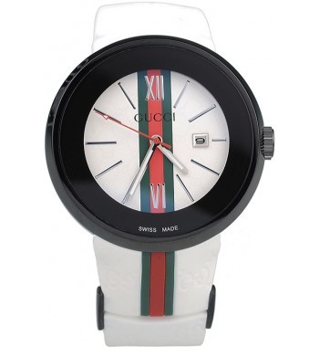 High Quality Gucci White Rubber Band White Round Dial 2165-301 RS07504