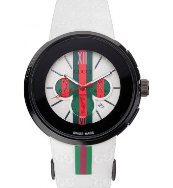 Fake Gucci White Rubber Band White Round Dial 2165-310 RS04458