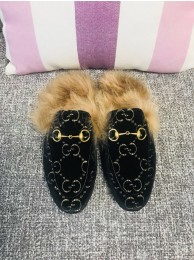 Imitation Best Quality Gucci Princetown Velvet Slippers GC01219
