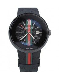 Fake Gucci Black Rubber Band Black Round Dial 2165-300 RS01900